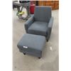 Image 1 : Living Room Chair w/ Ottoman