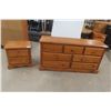 Image 1 : Pine Dresser 30" x 59" x 18" With Nightstand 22" x 18" x 23".