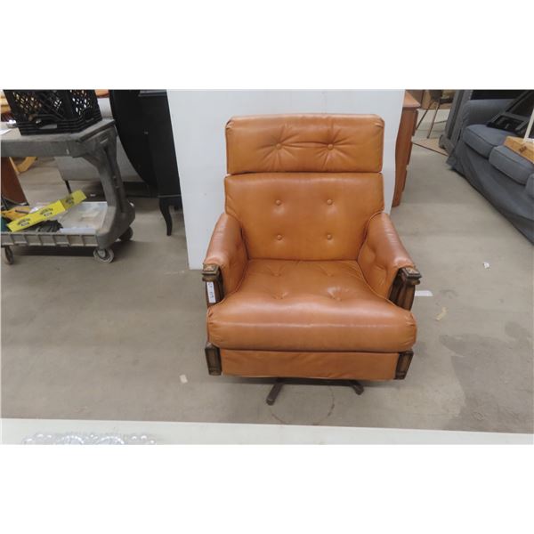 Leather or Leather-Style Swivel Rocker Living Room Chair.