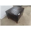 Image 11 : Leather or Leather-Style Storage Ottoman With Hinged Top 19" x 29" x 24".