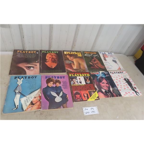 10 Playboy Magazines 1960s 1970s 1980s