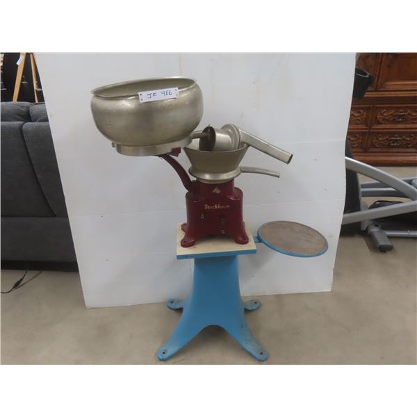 Stockholm Antique Hand-Crank Cream Separator On Cast Stand