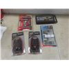 Image 1 : 2 New Husky Molded Mini Mouth Bag, Jobmate Utility Knives, 1/4" Ratchet, Socket Driver Bits and Mas
