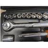 Image 8 : 2 New Husky Molded Mini Mouth Bag, Jobmate Utility Knives, 1/4" Ratchet, Socket Driver Bits and Mas