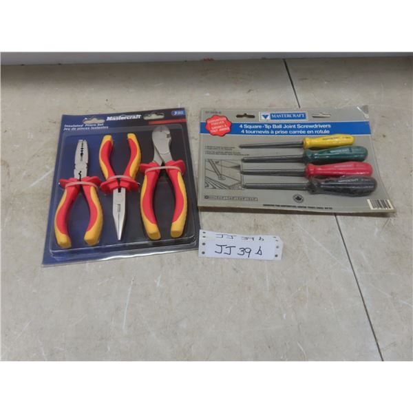 3 Piece Mastercraft Insulated Plier Set and 4 Piece Screwdriver Set