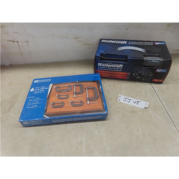 New Mastercraft 40 Piece Screwdriver Bit Set and 6 Piece C Clamp Set