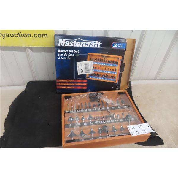 Mastercraft 36 Piece Router Bit Set With Case and Box