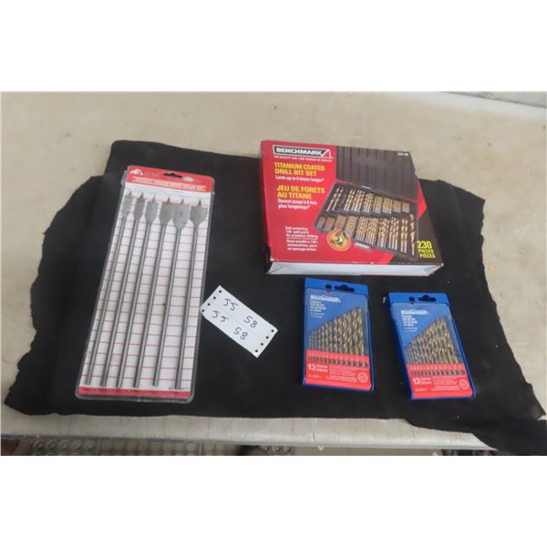 New Drill Bits Benchmark 230 Piece, Mastercraft 13 Piece and 6 x 12 Inch Spade Bits