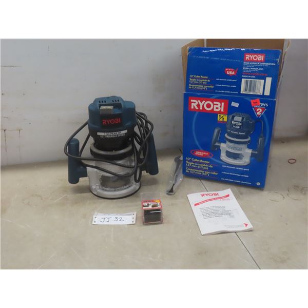 New Ryobi 1/2" Collet Router With 1/4" Core Bit