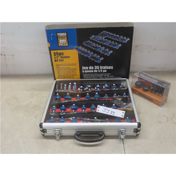New: Powerfist 35 Piece 1/2" Router Bit Set & Mastercraft 6 Piece Set