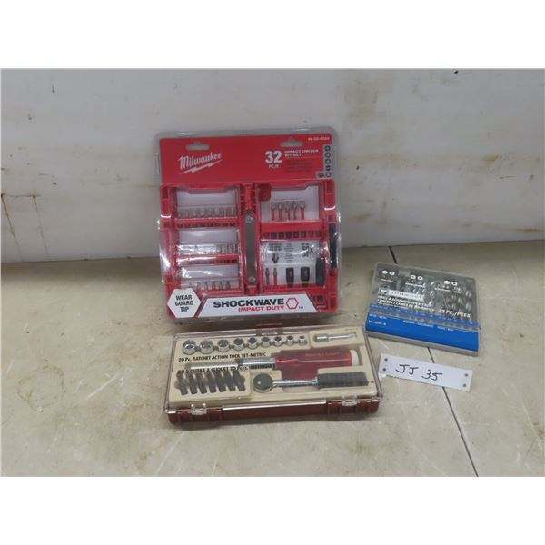 New: Milwaukee 32 Piece Impact Driver Bit Set, Mastercraft 23 Piece Drill Screwdriver