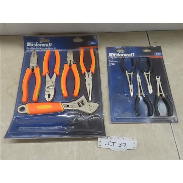 New Mastercraft 5 Pc Wrench and Pliers Set With 4 Long Reach Mini Pliers