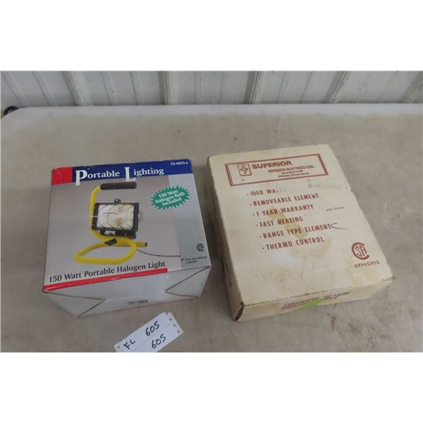 New 150-Watt Halogen Light and Superior 1000-Watt Hot Plate