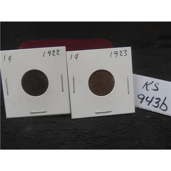 1922 And 1923 Canada Pennies