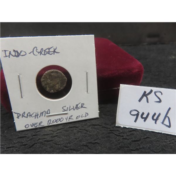 1 Indo-Greek Drachma Silver Coin (Over 2000 Years Old)