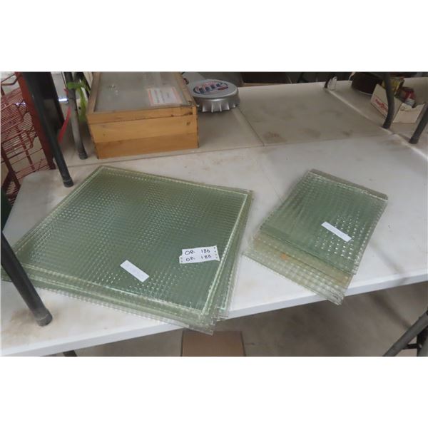 Frosted Type of Glass Antique 6 - 20" x 24" and 7 - Up to 11" x 21"