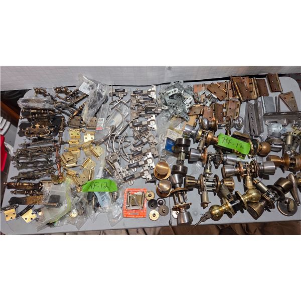 One Box With Miscellaneous Cabinet Hardware, Hinges and Door Knobs.
