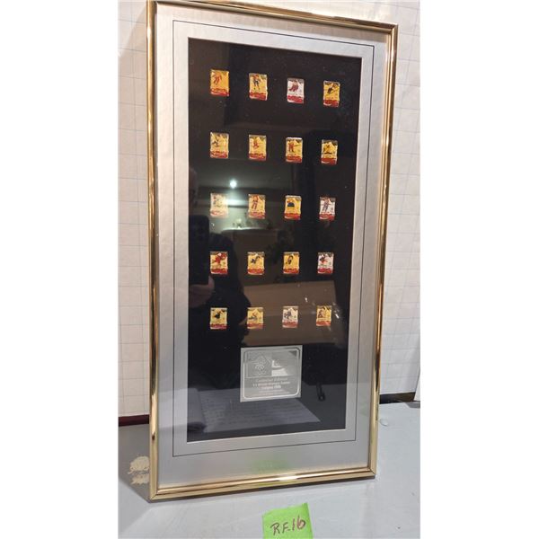 1988 Coca-Cola Olympic XV Winter Games 20 Pin Collection Frame.