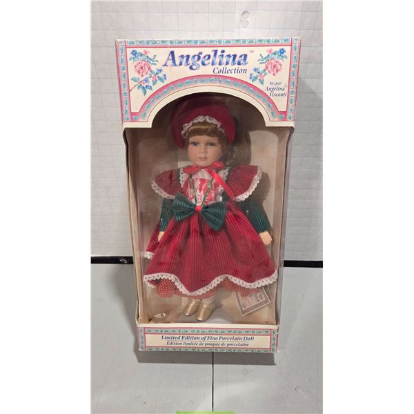 Angelina Collection 17 Inch Limited Edition Porcelain Doll With Stand and COA.