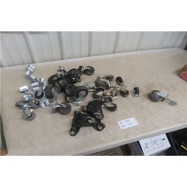 40 Assorted Wheel Casters, Variety of Styles.