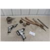 Image 1 : Sanborn 1/2" Air Ratchet, Chicago Metal Air Snips, Air Palm Sander and Autobody Tools.