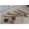 Image 6 : Sanborn 1/2" Air Ratchet, Chicago Metal Air Snips, Air Palm Sander and Autobody Tools.