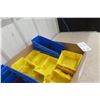 Image 4 : 20 Yellow 4" x 5" x 3" Storage Bins; 7 Blue 6" x 4" x 11" Bins; 3 Blue 4" x 4" x 11" Bins.