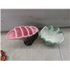 Image 12 : 4 Pieces Staffordshire Swinnertons, 2 Framed Decorative Tiles 7 1/2" x 7 1/2",  Terracotta Glazed Bo