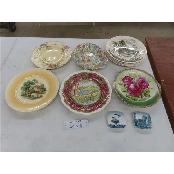 12 China Plates and Serving Pieces Clarice Cliff, W T Copeland, Johnson Bros and More