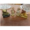 Image 3 : Vintage Glass Flower Frog, Art Glass, Candle Holder, Red Rose Tea Figurines