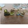 Image 4 : Vintage Glass Flower Frog, Art Glass, Candle Holder, Red Rose Tea Figurines