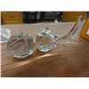 Image 5 : Vintage Glass Flower Frog, Art Glass, Candle Holder, Red Rose Tea Figurines