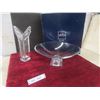 Image 1 : Vintage Mikasa Elite Art Deco Crystal V Shaped Vase 12" With Matching Fruit Bowl