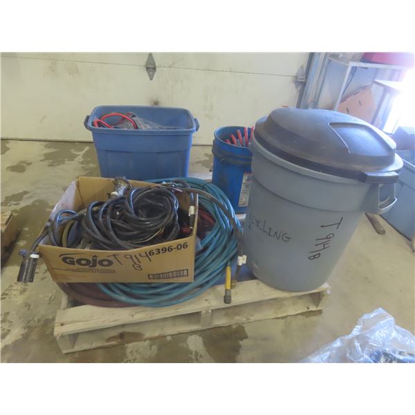 Pallet Lot of Air Hose and Trailer Wiring