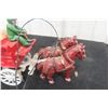 Image 2 : Coca Cola Cast Horse Delivery Wagon Tin Man Coca Cola Case and Umbrella 14" Long