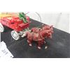 Image 3 : Coca Cola Cast Horse Delivery Wagon Tin Man Coca Cola Case and Umbrella 14" Long