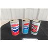 Image 1 : 3 Older Pop Cans and 2 Pepsi 7Up