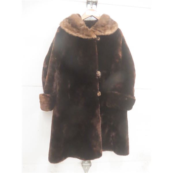 Faux Coat With Fur Collar
