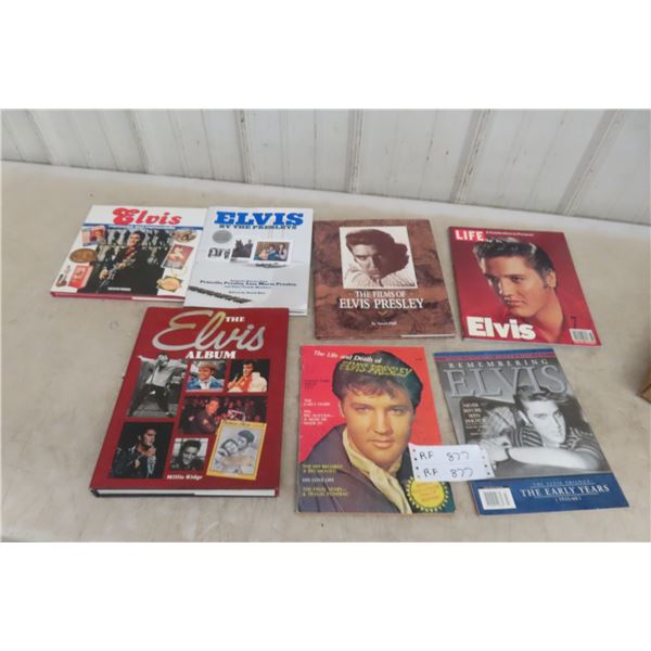 4 Hardcover Books and 3 Magazines on Elvis Presley.