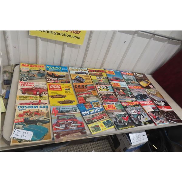 27 Car Magazines from the 1950s, 1960s, 1970s, and 3 from the 1980s.