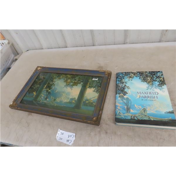 1920s Maxfield Parrish Lithograph "Daybreak" (.5") in Original Frame, Plus Maxfield Parrish Book by