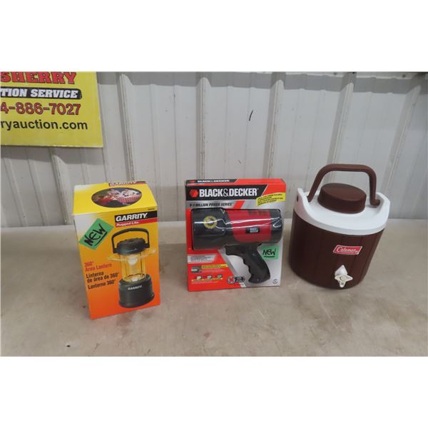 New Black & Decker Spotlight, Area Light, Coleman Laser Level