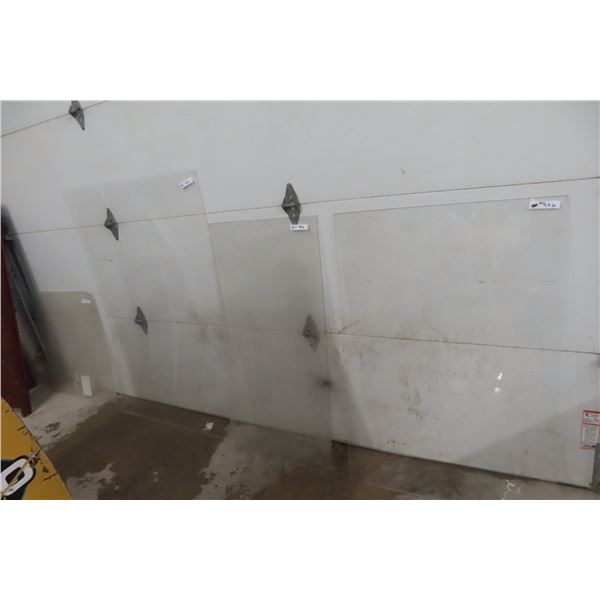 4 Pieces Plexiglass: 39" x 58", 32" x 48", 24" x 48" and 30" x 32".