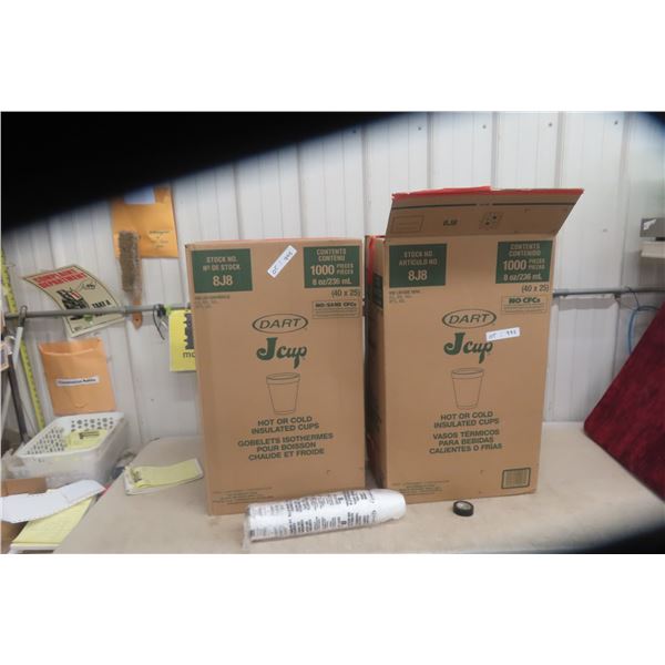 2 Boxes 2000-Count 8 oz Hot/Cold Insulated Coffee Cups With Lids.