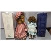 Image 5 : One Seymour Mann 16" Collector’s Porcelain Doll with Stand and One 16" Emerald Porcelain Doll.