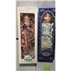 Image 9 : One Seymour Mann 16" Collector’s Porcelain Doll with Stand and One 16" Emerald Porcelain Doll.