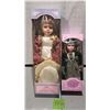 Image 2 : One 16" Sabre Collection Porcelain Doll with Stand and One 12" Porcelain Doll.