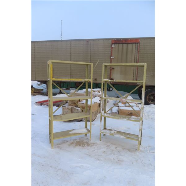 2 Steel Metal Shelving Units 71" x 36" x 11".