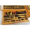 Image 2 : Stanley Socket Set 1/4", 3/8" and 1/2" With Allen Wrenches and Screwdriver Set in Case.