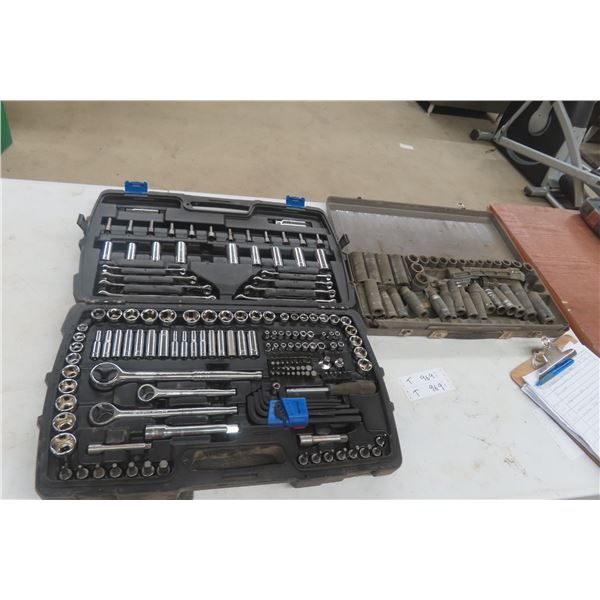 Assorted Sockets and Ratchets Including Impact Sockets 1/2", 3/8" and 1/4".